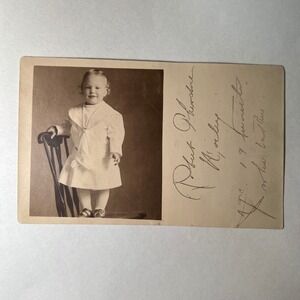 VTG 1908 Antique RPPC Real‎ Photo Postcard Toddler Sailor Suit Aristo Stamp USA